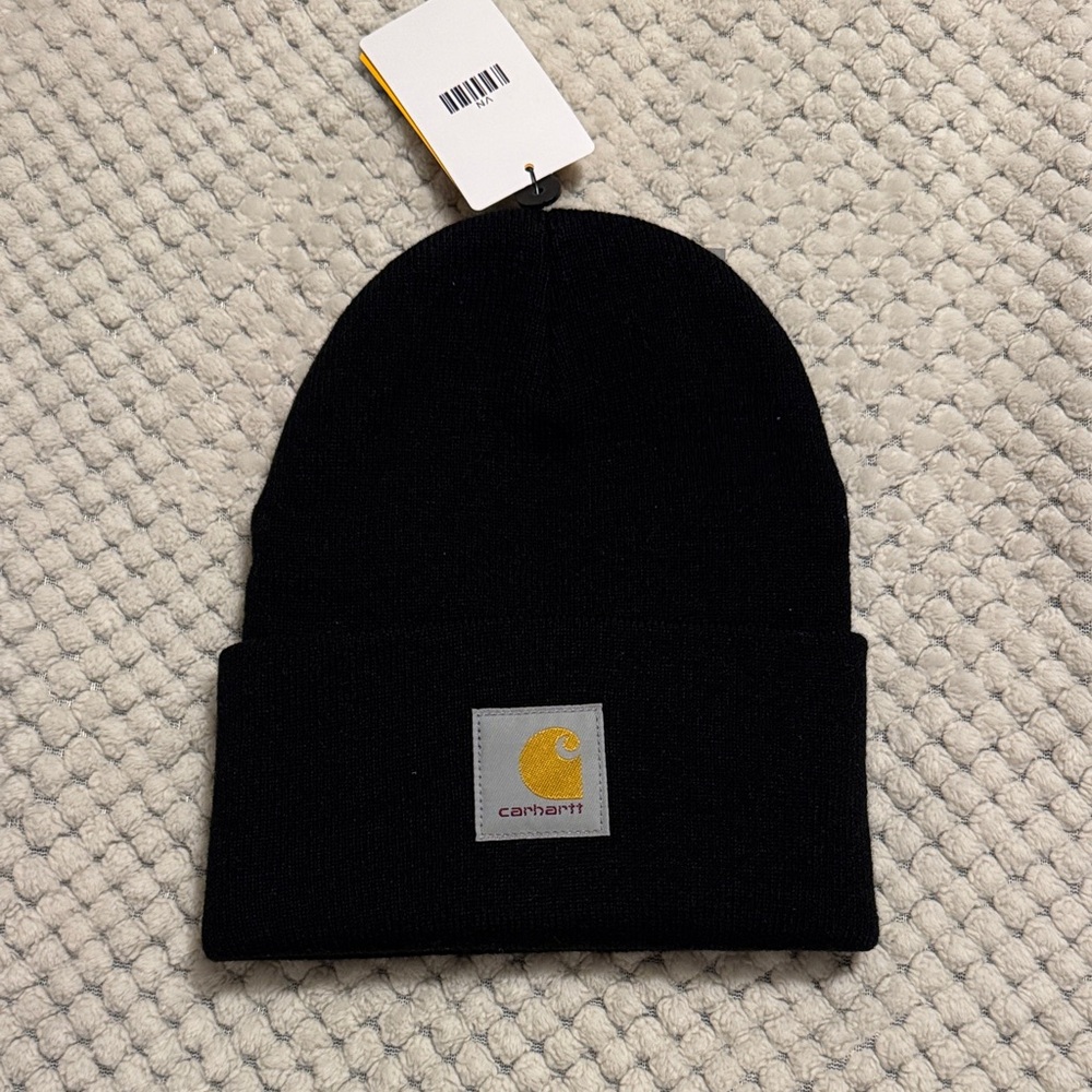 Carhartt Black Knit Cuffed Beanie - Picture 2 of 7